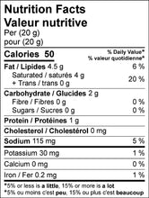 Load image into Gallery viewer, VEGCHEESE Garlic and Chive Nutritional Facts